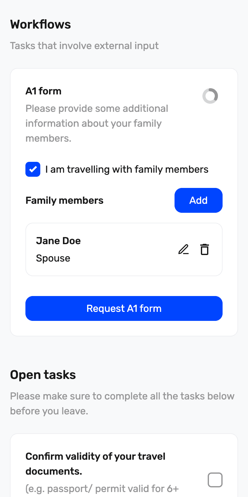Preview of the A1 form automation feature on mobile devices