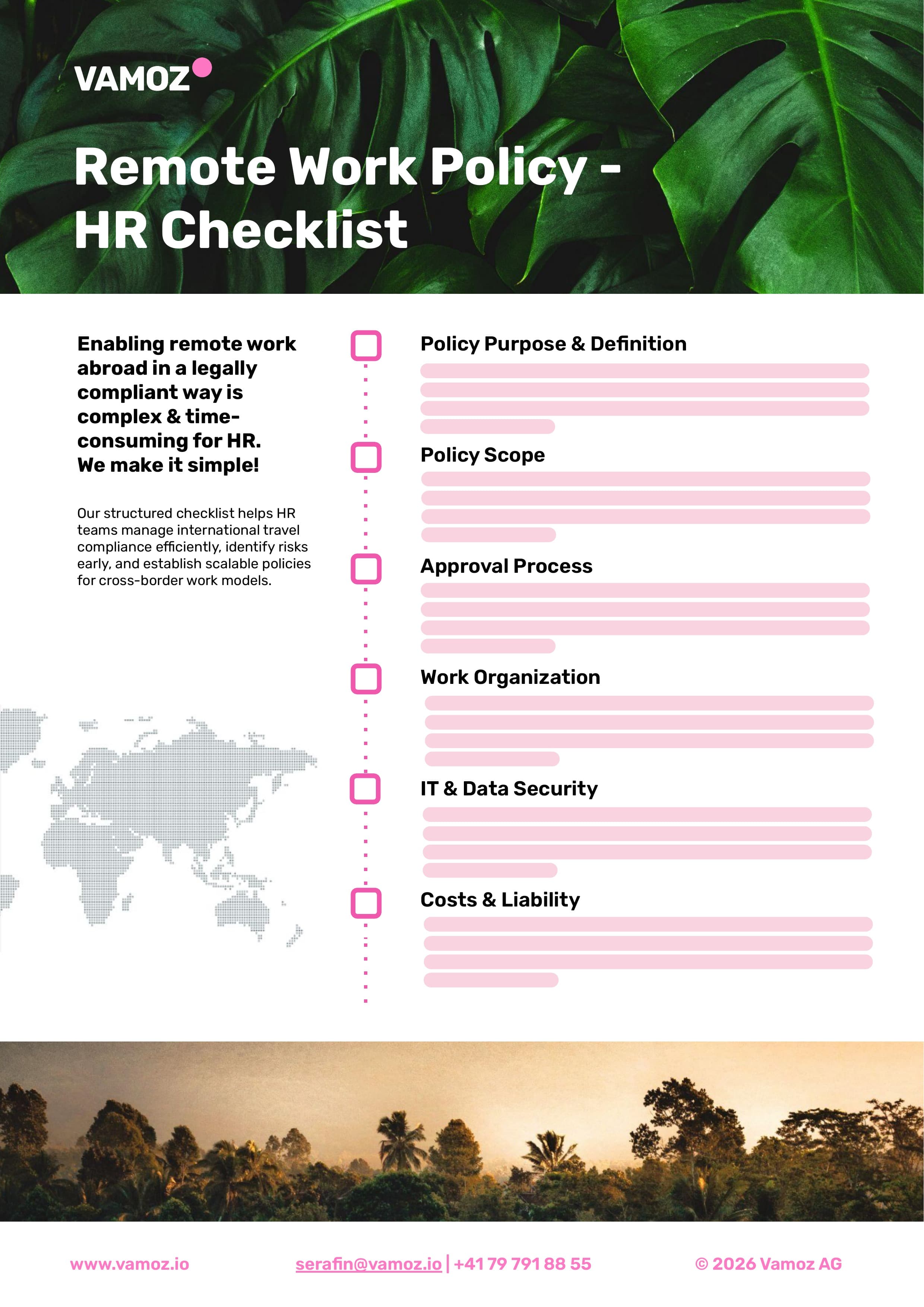 Preview of the English Remote Work Policy HR Checklist